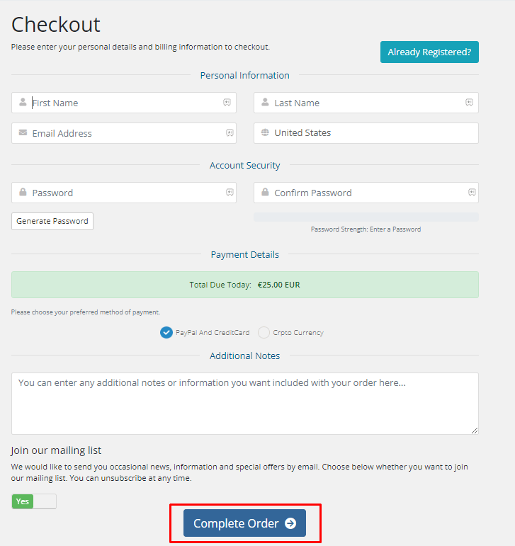 How to Sign Up Great IPTV 4 Select the Complete Order option