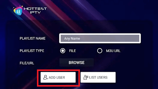 Active IPTV M3U Playlists to Stream Portugal TV Channels 3 IPTV M3U Portugal - Click on the Add User